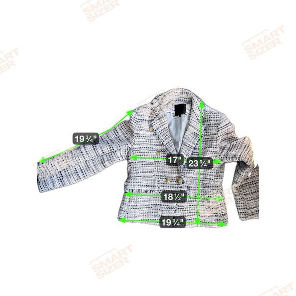 Mina Self Tweed Blazer Gold Buttons M - Picture 8 of 8